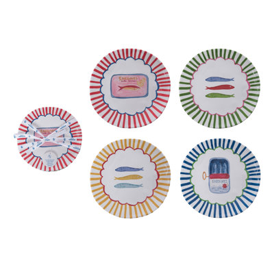 Melamine Salad Plates Sardines Set of 4