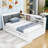 Wood Platform Bed with Twin Trundle, Storage Shelves and Headboard-719385645-719385646