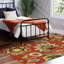 Tapis lavable à la machine à motif floral rétro avec envers antidérapant Tawann-954403005