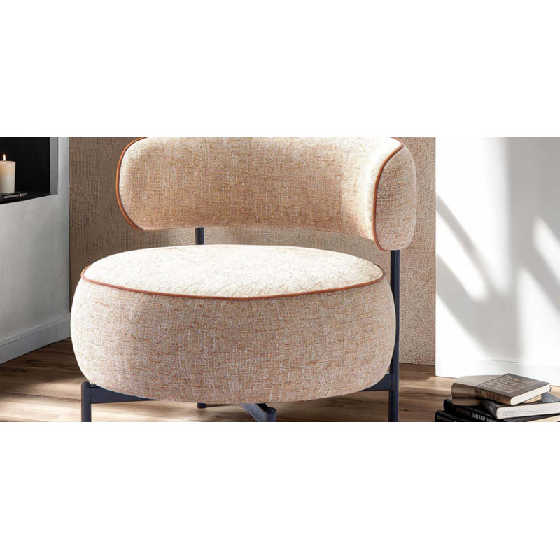 Chaise pivotante au fini brun clair