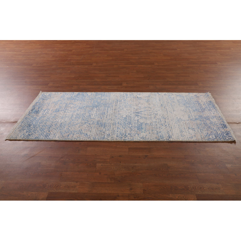 Tapis indien moderne fait à la main 3 x 7