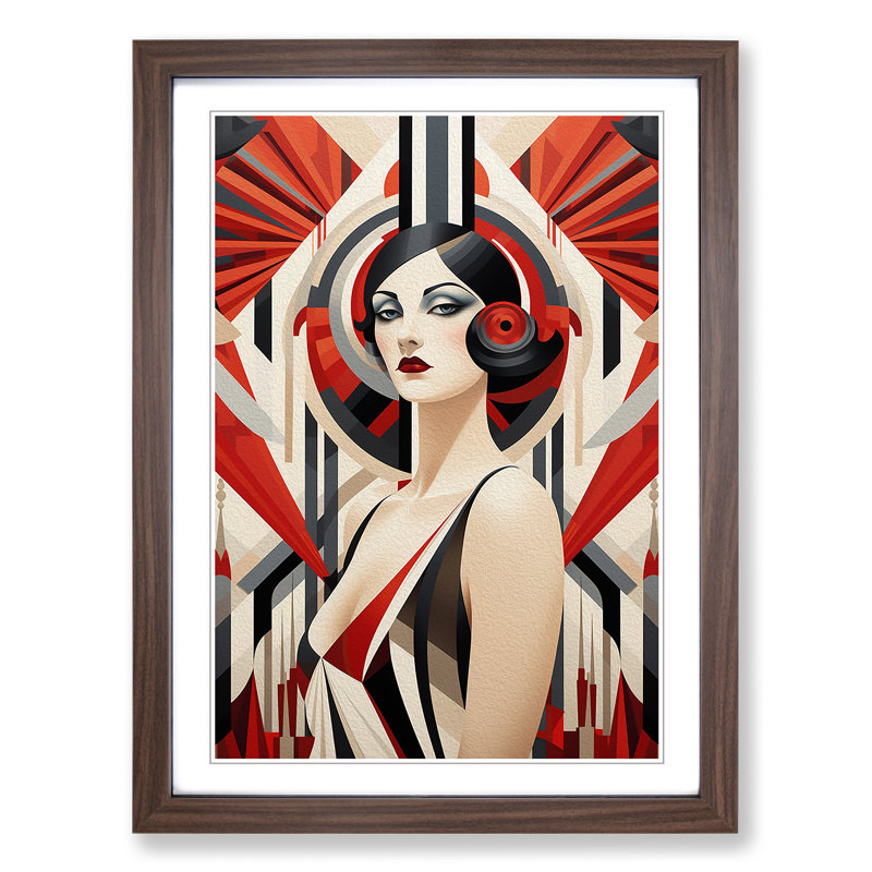 Single Picture Frame Print on Wood, Walnut Framed, 46cm H x 34cm W