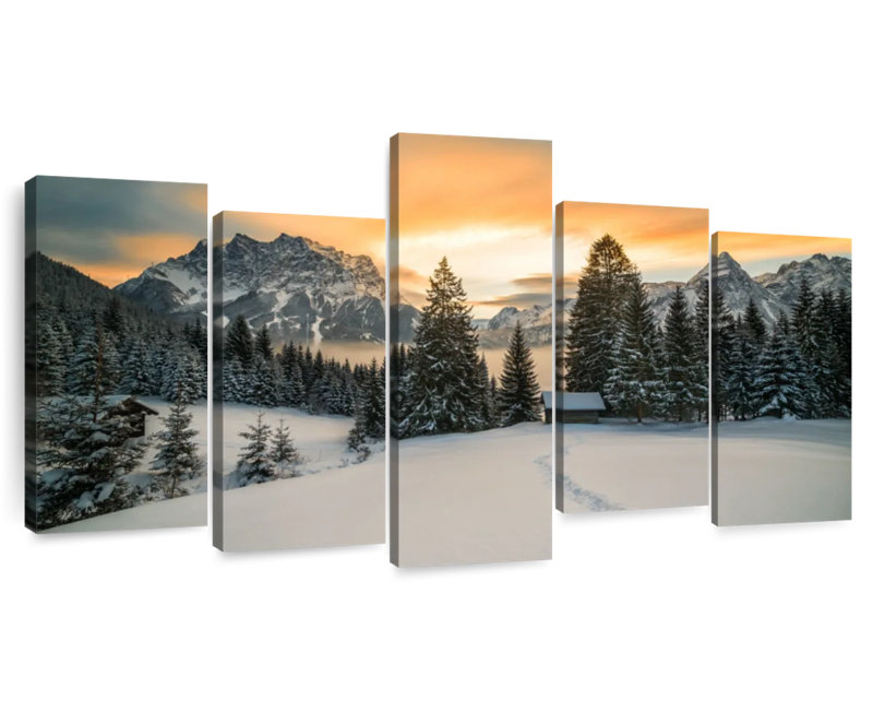 Paysage d'hiver Alvord Tyrol, H 33 po x l 66 po