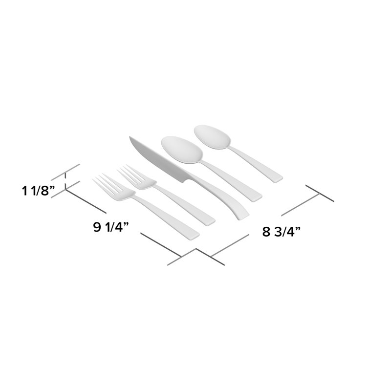 Bellasera 45 Piece Stainless Steel Flatware Set, Service for 8
