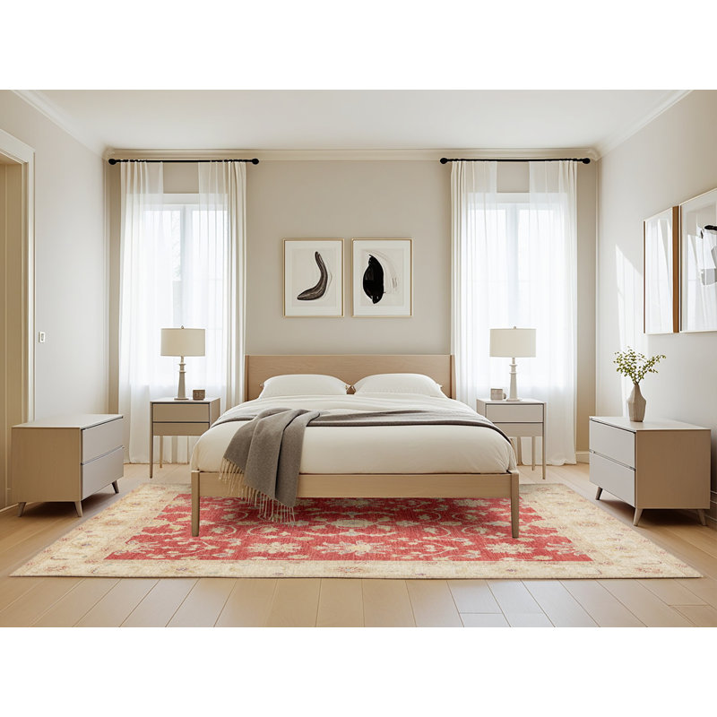 Tapis traditionnel beige / brun, Rectangle 5 pi x 8 pi