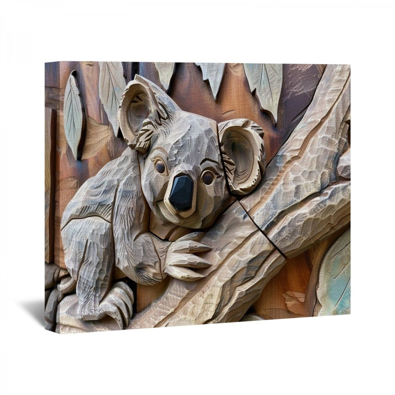 "Koala" sur toile, H 11 po x l 14 po x P 3 po