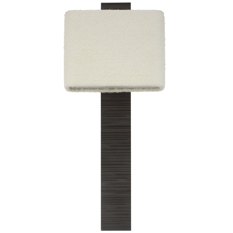 Anne-Marie Barton Fumar 23" Tail Sconce with Bouclé Shade, Ridged Carbon