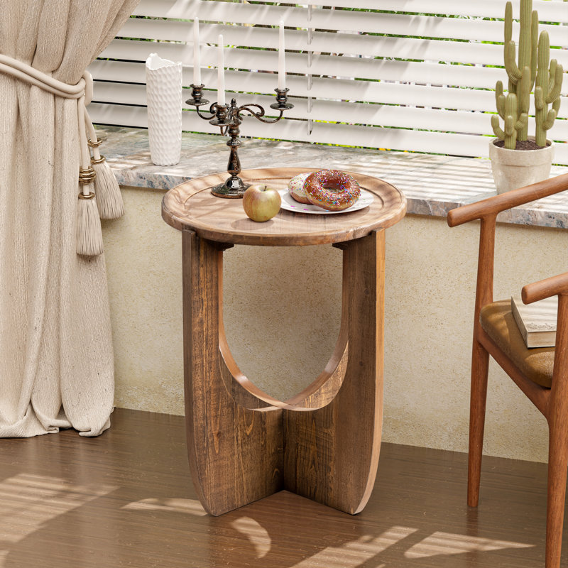 Keenesburg Rustic Farmhouse End Table, French Country Accent Side Table for Family, Dinning or Living Room