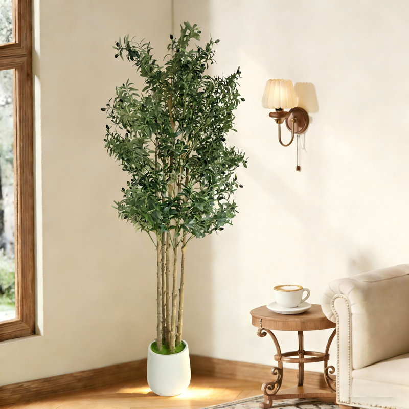 213.4cm Faux Olive Tree Tree