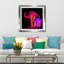 «Neon Elephant Mom», reproduction d'impression sur toile encadrée-23653300-23653323