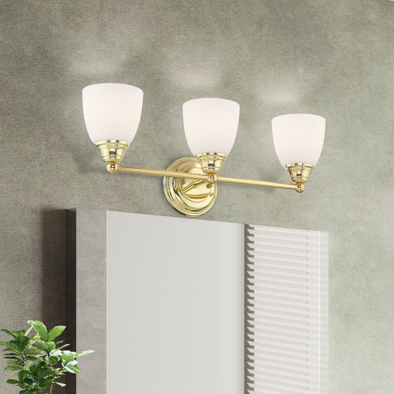Éclairage de salle de bain à intensité variable 3 lumières Mayday, Laiton poli