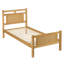 Wooden Bed with Rattan Paper Panel, Sturdy Slats – Pine+MDF+Plywood-627022184