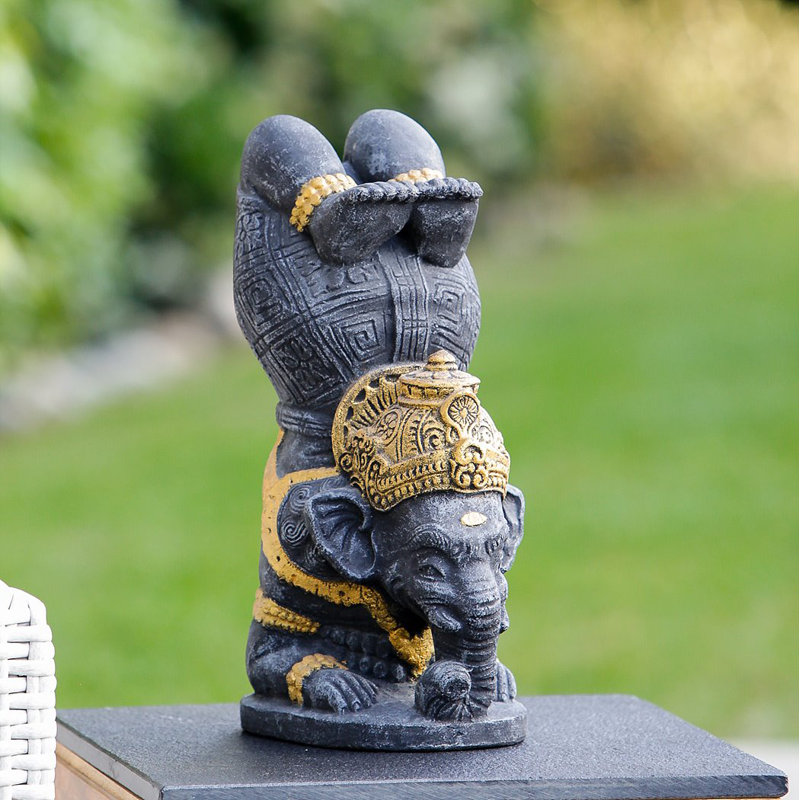 Yoga Ganesha H 16 po, Or / Gris