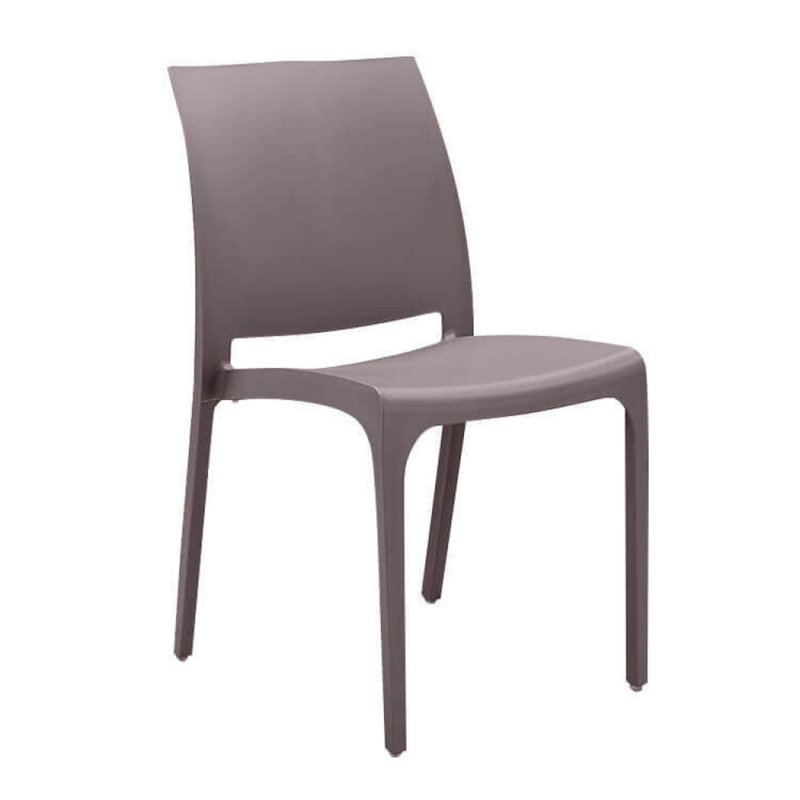Amyree Patio Dining Side Chair, Taupe