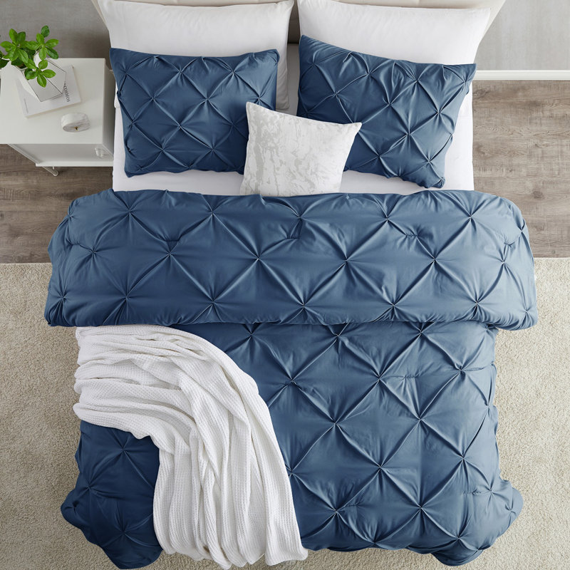 Polyester Duvet Cover & Insert, Queen Duvet + 3 Additional Pieces, Navy