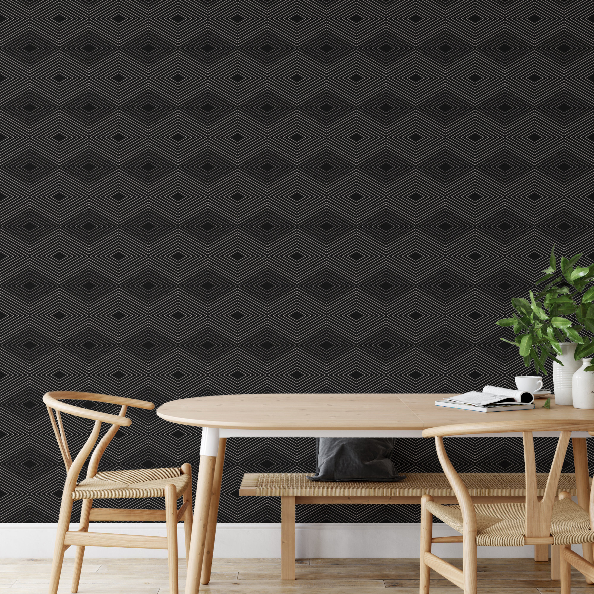 Huron Peel & Stick Wallpaper Roll, Onyx, Non-pasted