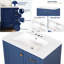 Meuble-lavabo moderne 30 po avec lavabo en céramique, tiroirs à fermeture en douceur et armoire de rangement en bois massif-427279453-427279454