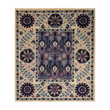 Suzani One-of-a-Kind 8'1" X 9'4" Hand Knotted Area Rug