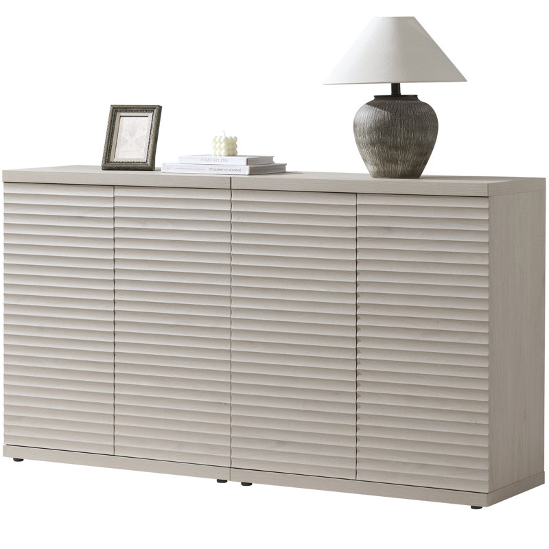 Cesiro 30.9'' W Sideboard With Adjustable Shelves And Doors, White Alder, 2
