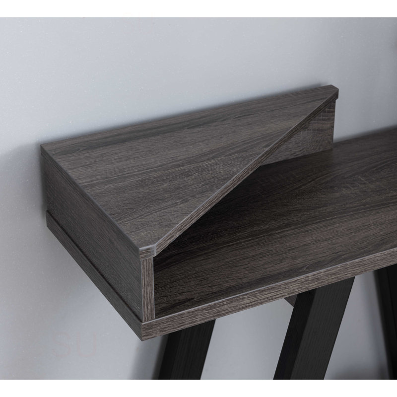 Console 31,25 po Ambera, table de couloir, table Hoyer avec deux tablettes, Gris