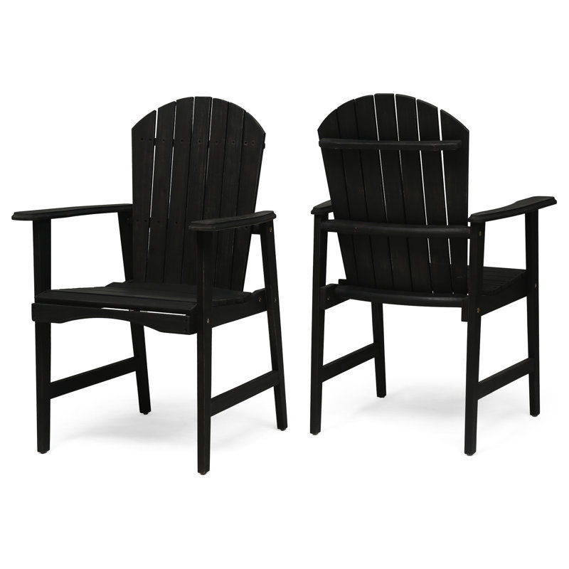 Chaises de salle à manger en bois (2), gris foncé - pour la protection contre les intempéries (2), Gris foncé