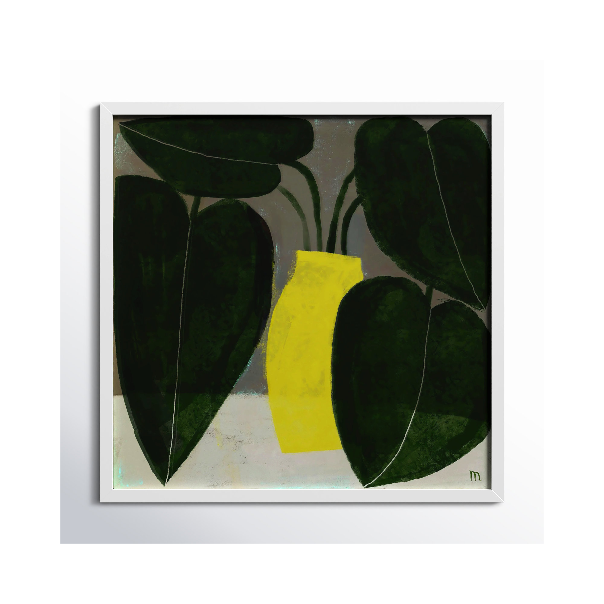 Plant #7 by StudioM, 44" H x 44" W x 1.25" D, White