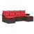 Structure brune / coussin rouge est en rupture de stock