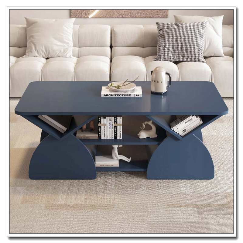 Rectangular Coffee Table For Living Room, Blue