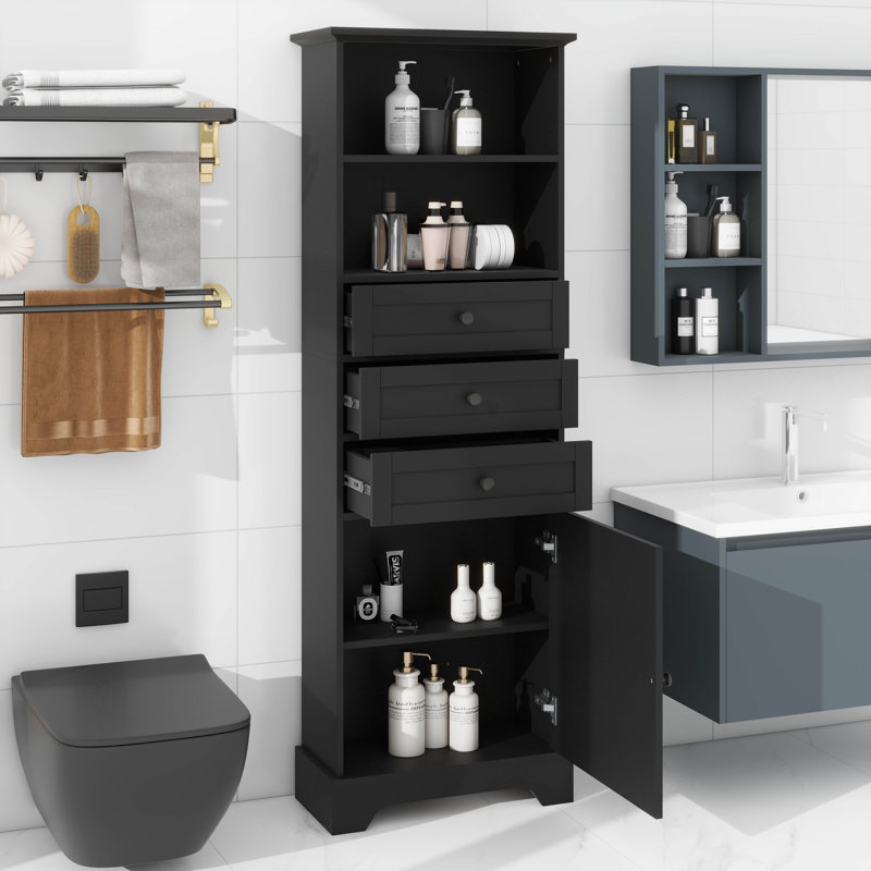 Armoires de rangement avec 3 tiroirs et tablette réglable idéales pour les petits grands, Noir