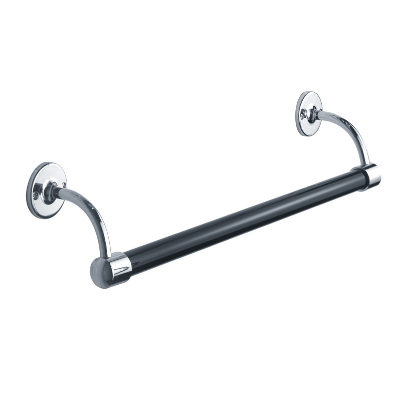 Porte-serviettes mural classique 20 po, Chrome poli / noir