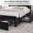 Avelle Vegan Leather Metal Platform Storage Bed with Drawers and Built-In USB Ports-871123725-866905213