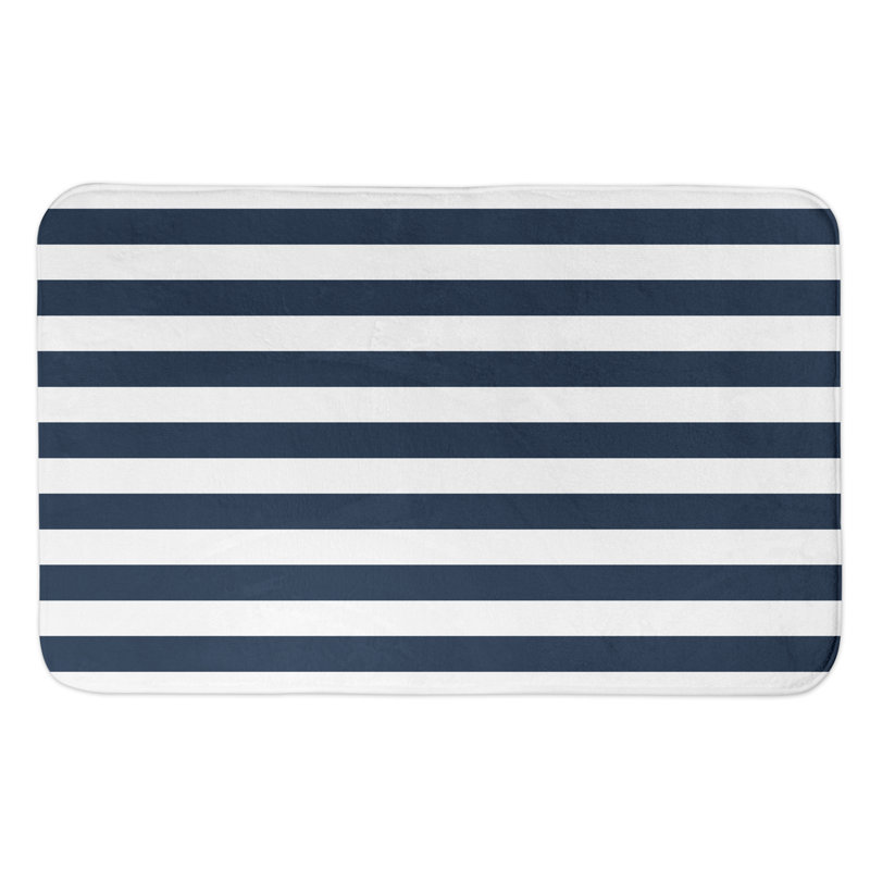 Tapis pour salle de bain Javion, Bleu marine