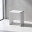 Tabouret de salle de bain en résine mate blanche mat à surface solide-1487322708