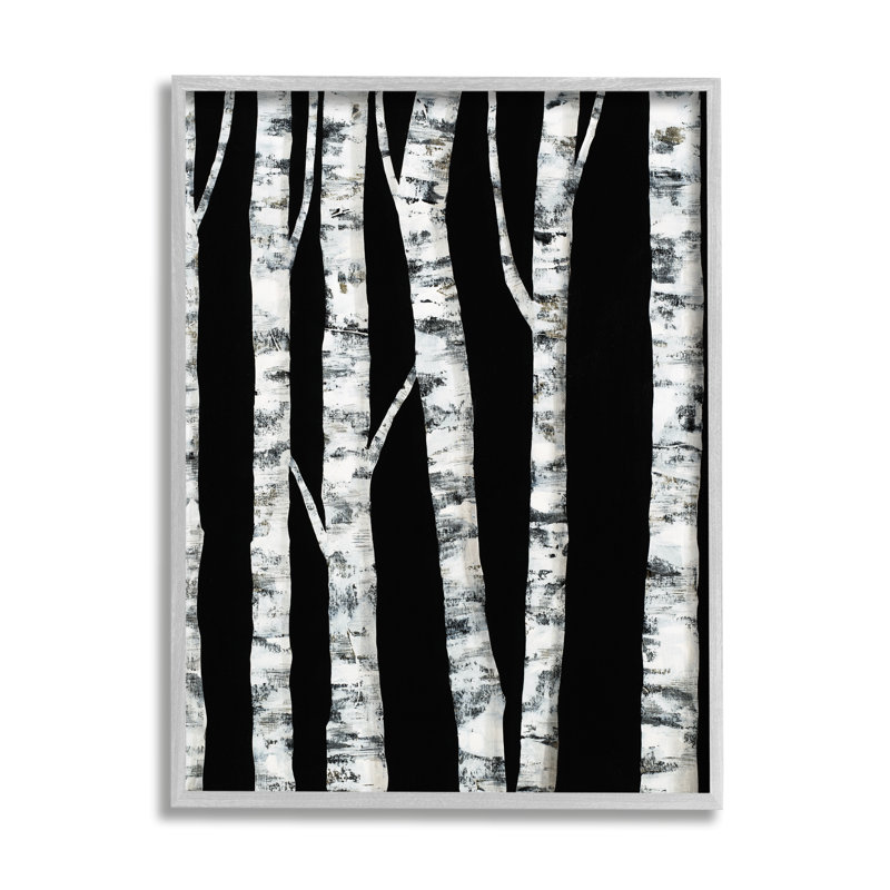 «Black Forest Modern Birch Trees» par Ruth Fromstein - impression, Estampe numérique Farmhouse, H 20 po x l 16 po