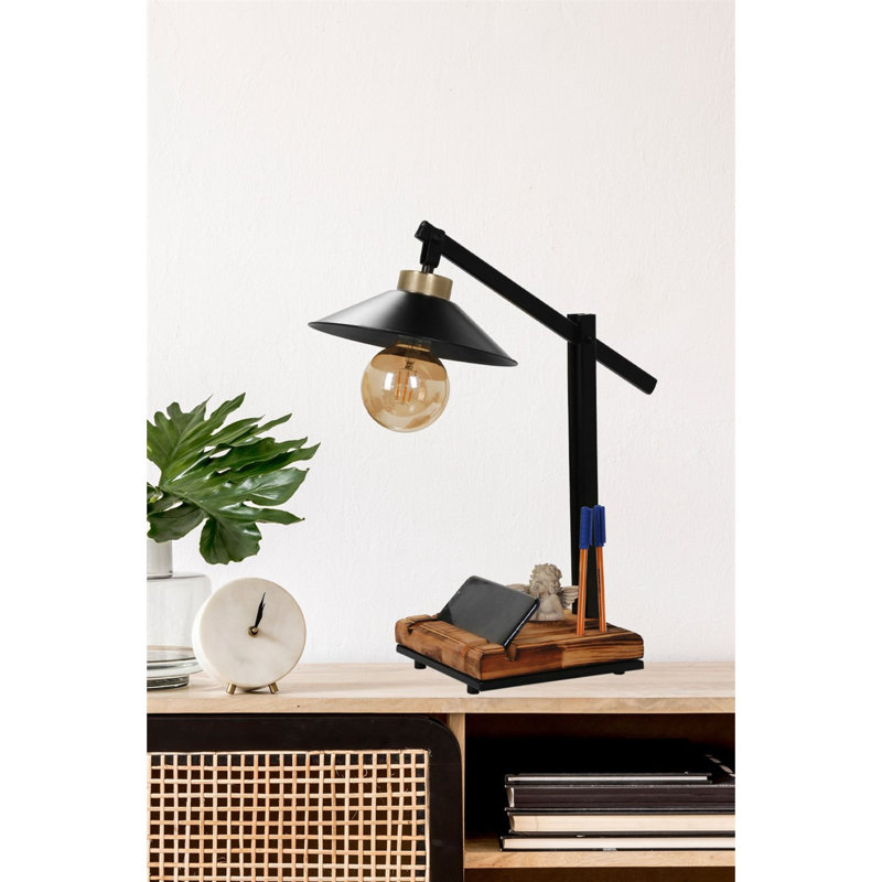 Lampe de bureau brune 17,72 po Mcbrayer