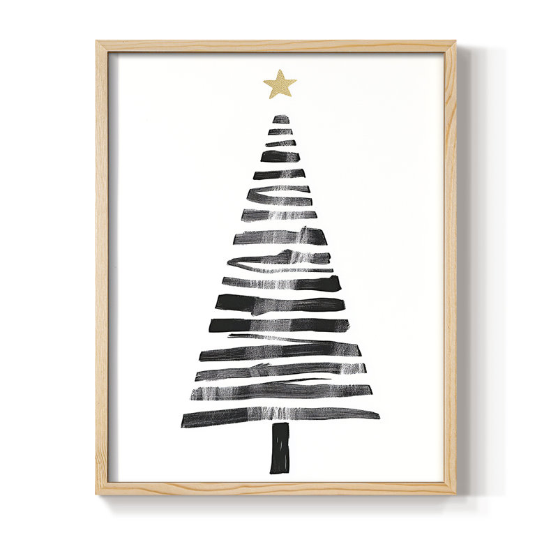 Reproduction d'art encadrée de Noël, LXBII - bois massif, H 11 po x l 9 po, Naturel