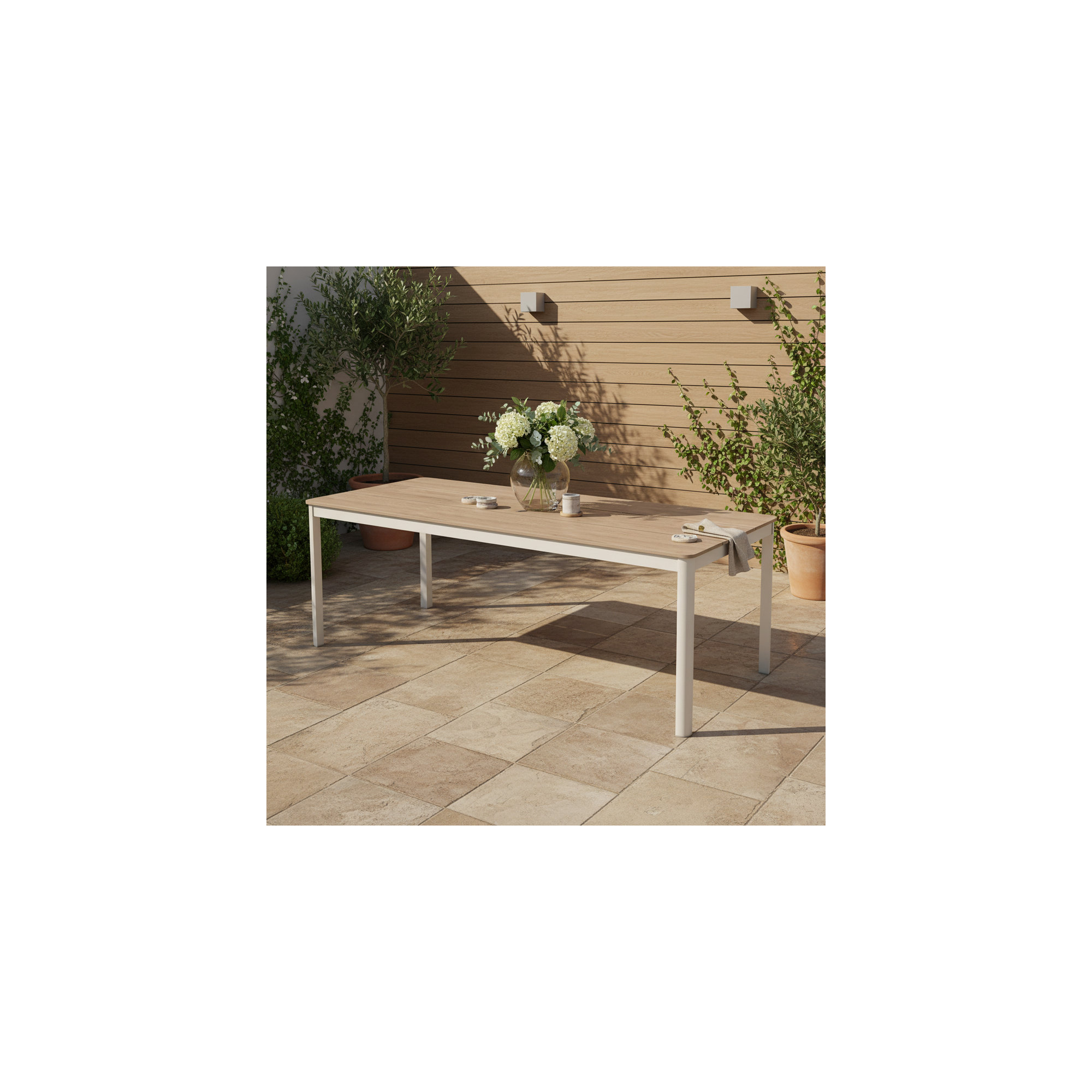 Outdoor Patio Aluminum Rectangular Dining Table, 29.5"H x 81" W x 35" D