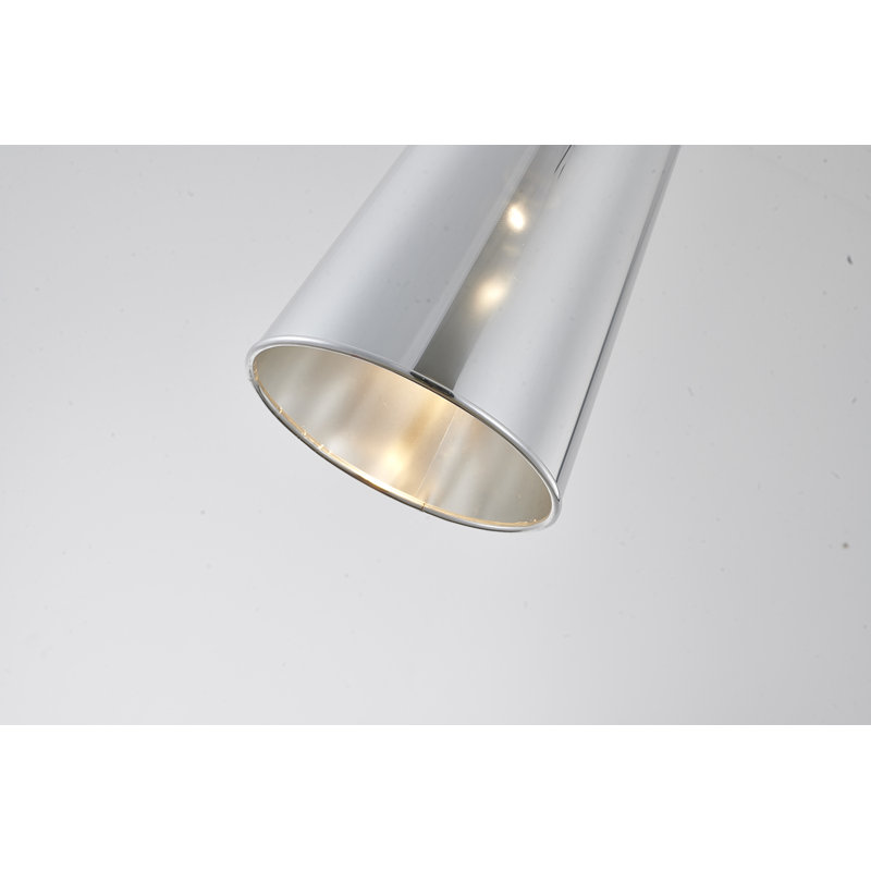 Luminaire suspendu en PVC 1 lumière Cravets, Chrome poli