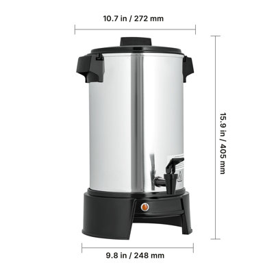 Urne à café commerciale, distributeur de boissons chaudes de 6 tasses avec robinet sans égouttement, 40 tasses, cafetière commerciale à brassage rapide, contrôle automatique de la température, pour la restauration, les réceptions, les fêtes et les restaurants