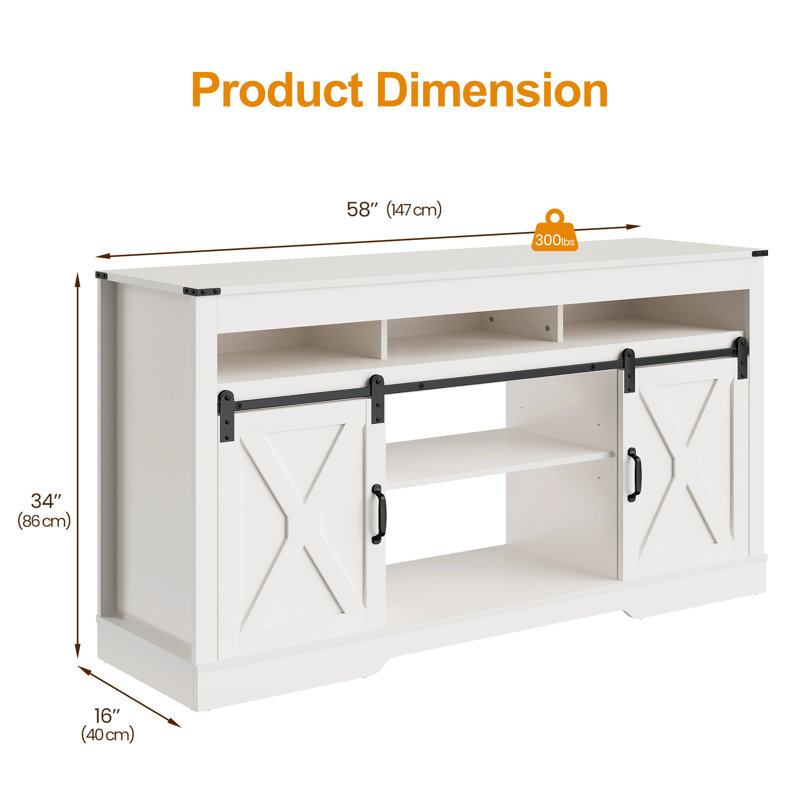 Milaun TV Stand for TVs up to 70", White