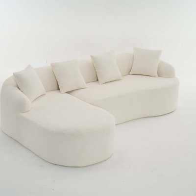 Boneless 4 Seater Sofa with 30D ,60 Hardness full sponge,4 pillow for Living Room, Home Furniture Sleeper Sectional Sofa for Apartmentess full sponge,4 pillow for Living Room, Home Furniture Sleeper Sectional Sofa for Apartment