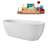 67" Streamline Soaking Glossy White Freestanding Tub and Tray With Internal Drain-101413366