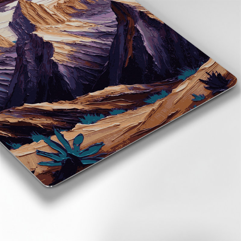 Art mural en métal mauve à motif sud-ouest Sierra Peaks 228, H 144 po x l 144 po x P 0,05 po