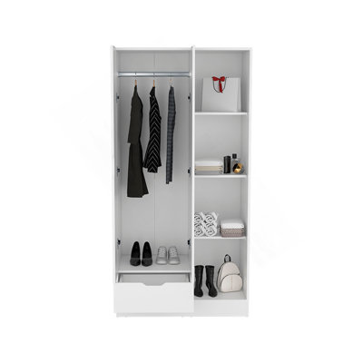 Armoire Dover, chambre à coucher, blanc