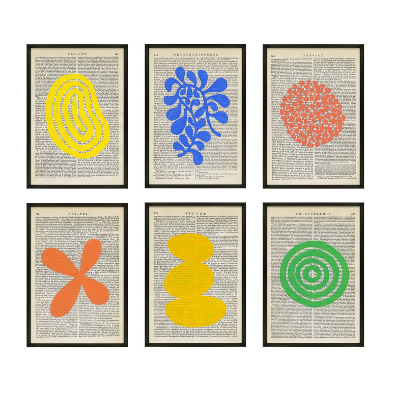 Botanicals Set Of 6 Print by Michela Sorrentino, Black, 38" H x 27" W x 1.25" D