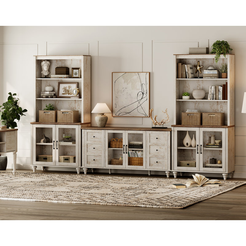 Sideboard Cabinet With Bar Hutch, Buffet Cabinet With 12 Drawers And 3 Tier Shelves