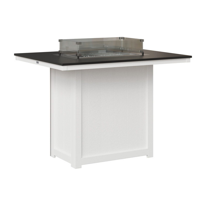 Foyer de table berlinois Donoma, H 39 po x l 41 po x P 54 po, Plateau martelé noir avec base blanche