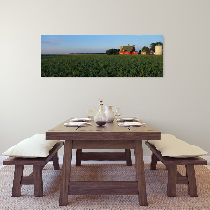 Farm Fields Stelle IL USA 1 Piece Wrapped Canvas Panoramic Wall Art, 40.64 cm H x 121.92 cm W