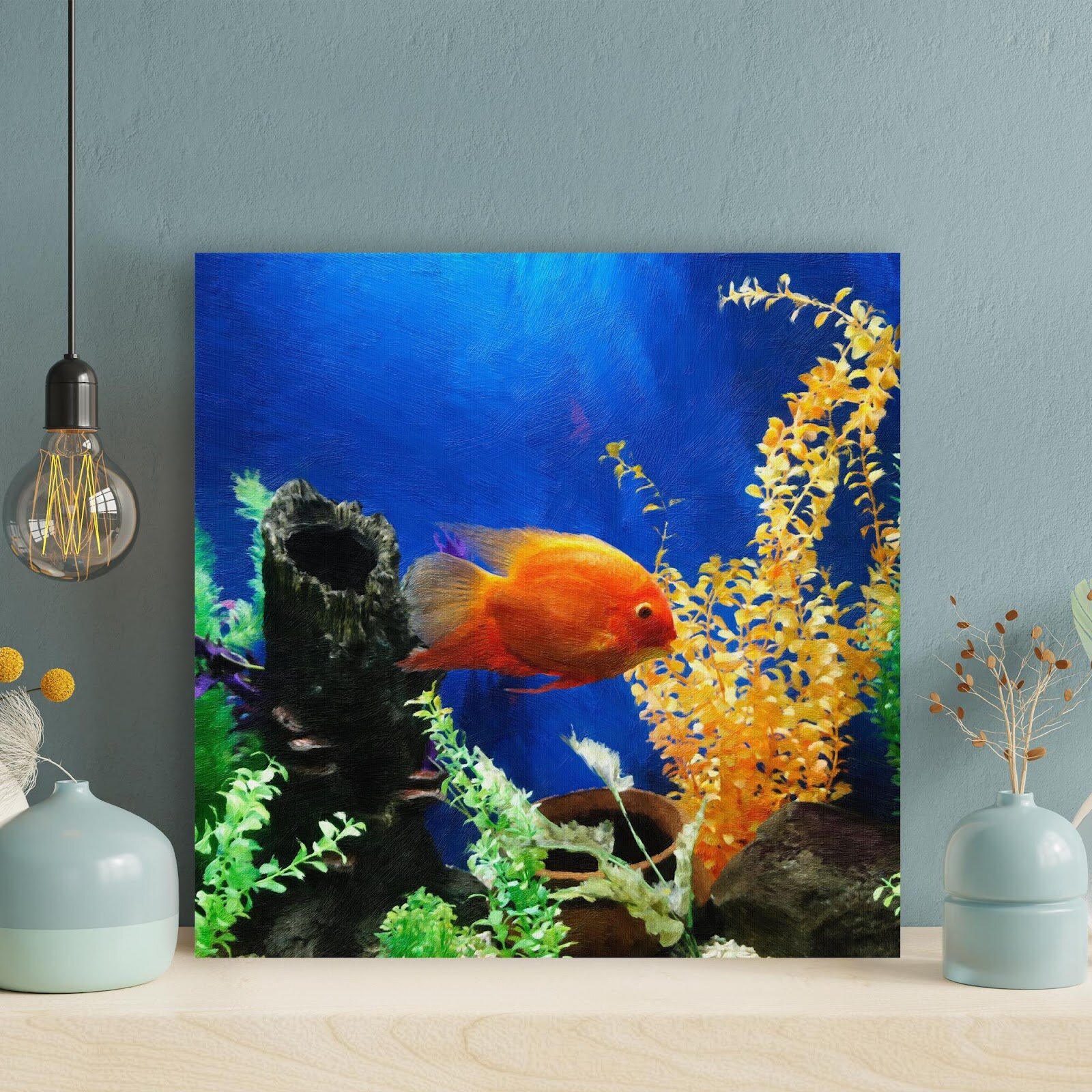 Rosecliff Heights Yellow Fish Swimming Underwater On Canvas Painting ...