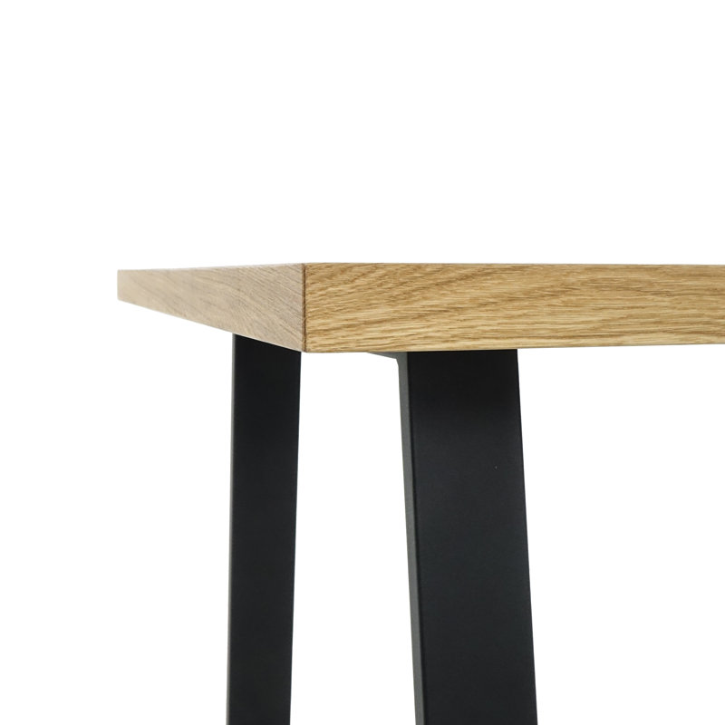 Medora Oak Metal Base Dining Table, Natural Oil, 76cmH  x 120cmL  x 80cmW